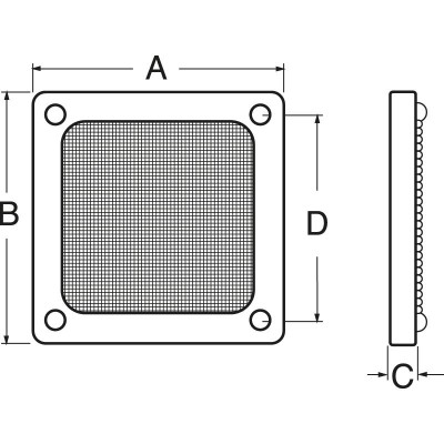 FILTRO ARIA IN ALLUMINIO 80 x 80 mm
