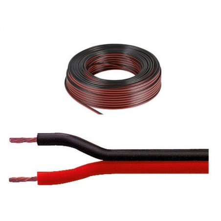 2 METRI PIATTINE 2X1 mm² ROSSO-NERE PER ALTOPARLANTI LEGA CCA