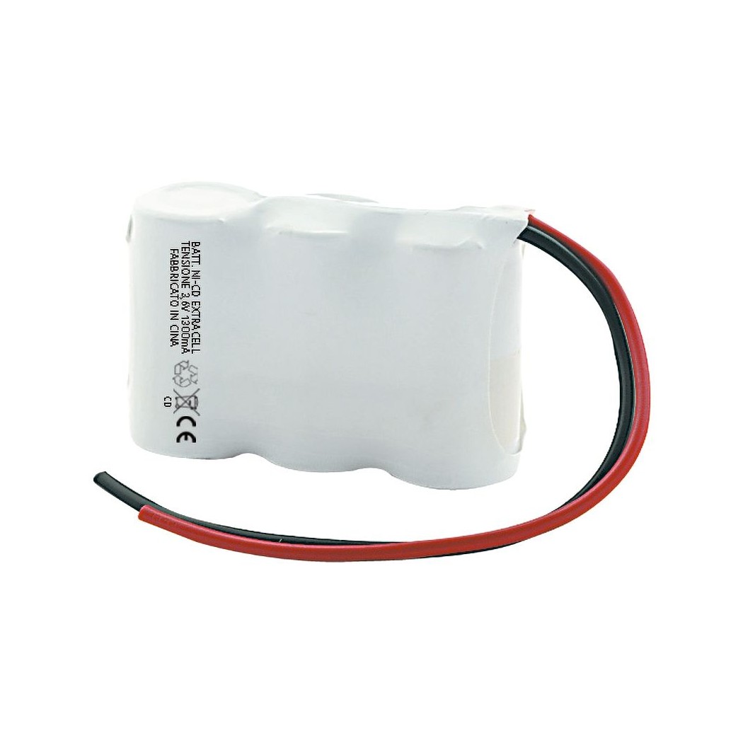 Batteria 3,6V 2000mAh Ricaricabile NiCd 3,6 Volt di Emergenza Extracell