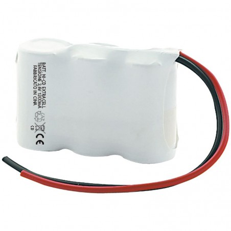 Batteria 3,6V 2000mAh Ricaricabile NiCd 3,6 Volt di Emergenza Extracell