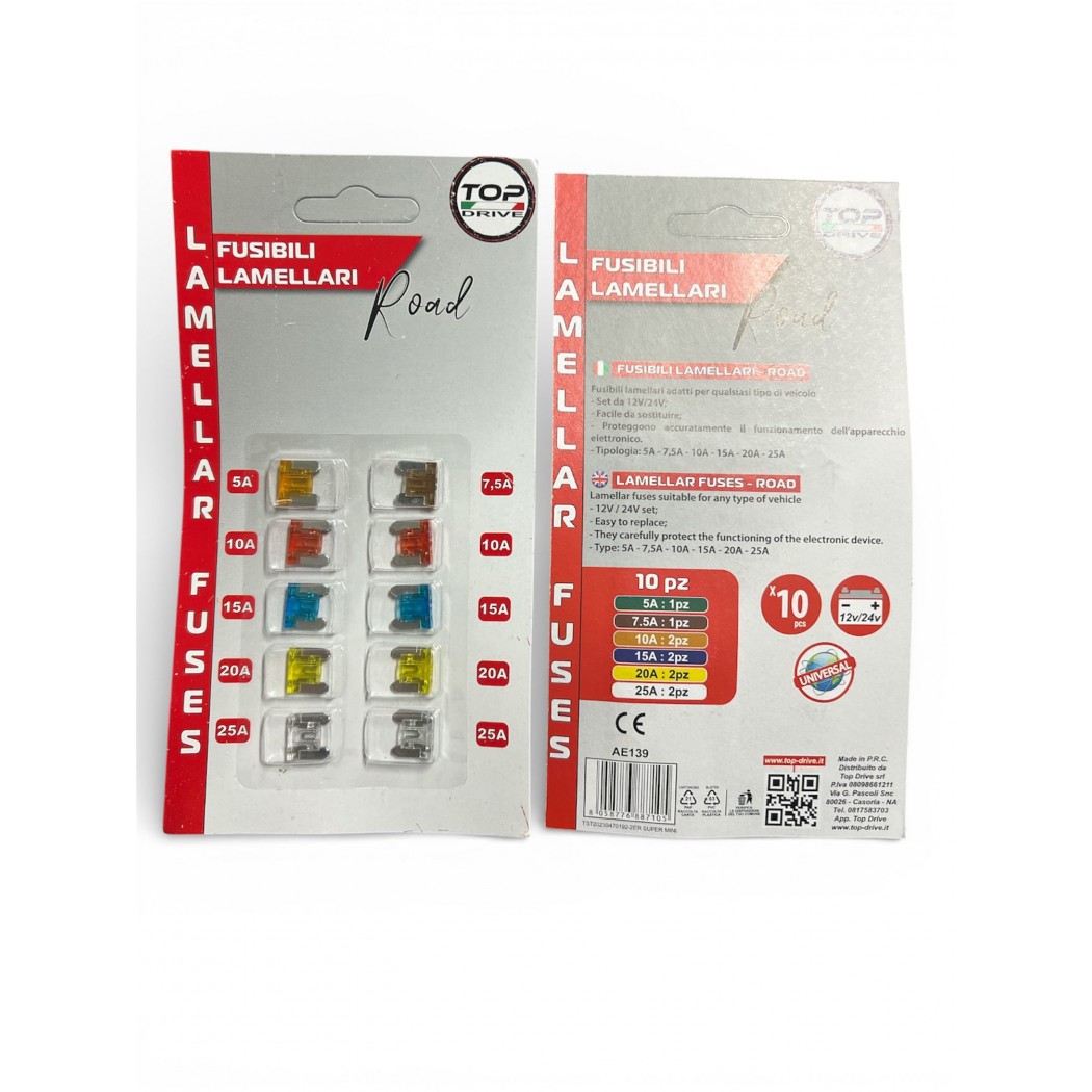 KIT 10 pz ASSORTIMENTO MICRO FUSIBILI 'ROAD'