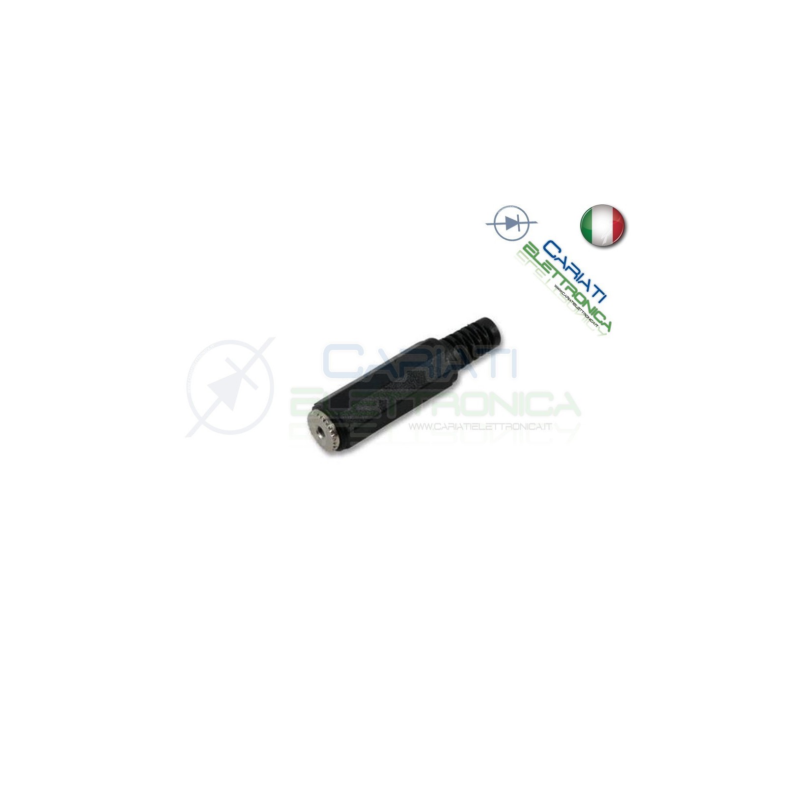 PRESA JACK VOLANTE MONO CON GUIDACAVO A SALDARE 2,5 2.5mm PVC NICHELATO
