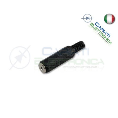 PRESA JACK VOLANTE MONO CON GUIDACAVO A SALDARE 2,5 2.5mm PVC NICHELATO