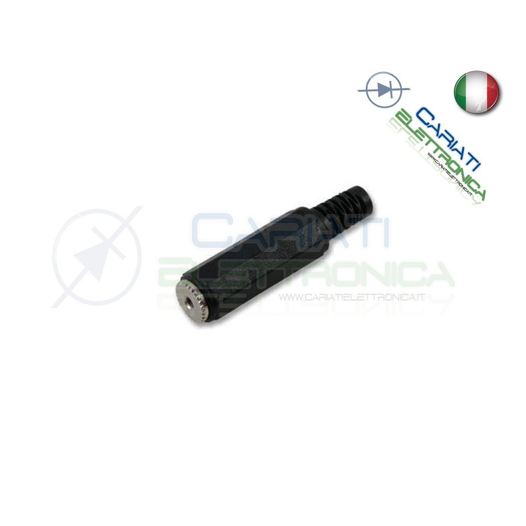 copy of PRESA JACK VOLANTE STEREO CON GUIDACAVO A SALDARE 2,5 2.5mm PVC NICHELATO