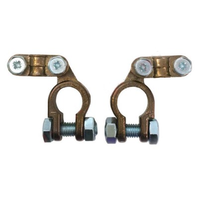 COPPIA MORSETTO PER BATTERIA AUTO POLO POSITIVO + NEGATIVO