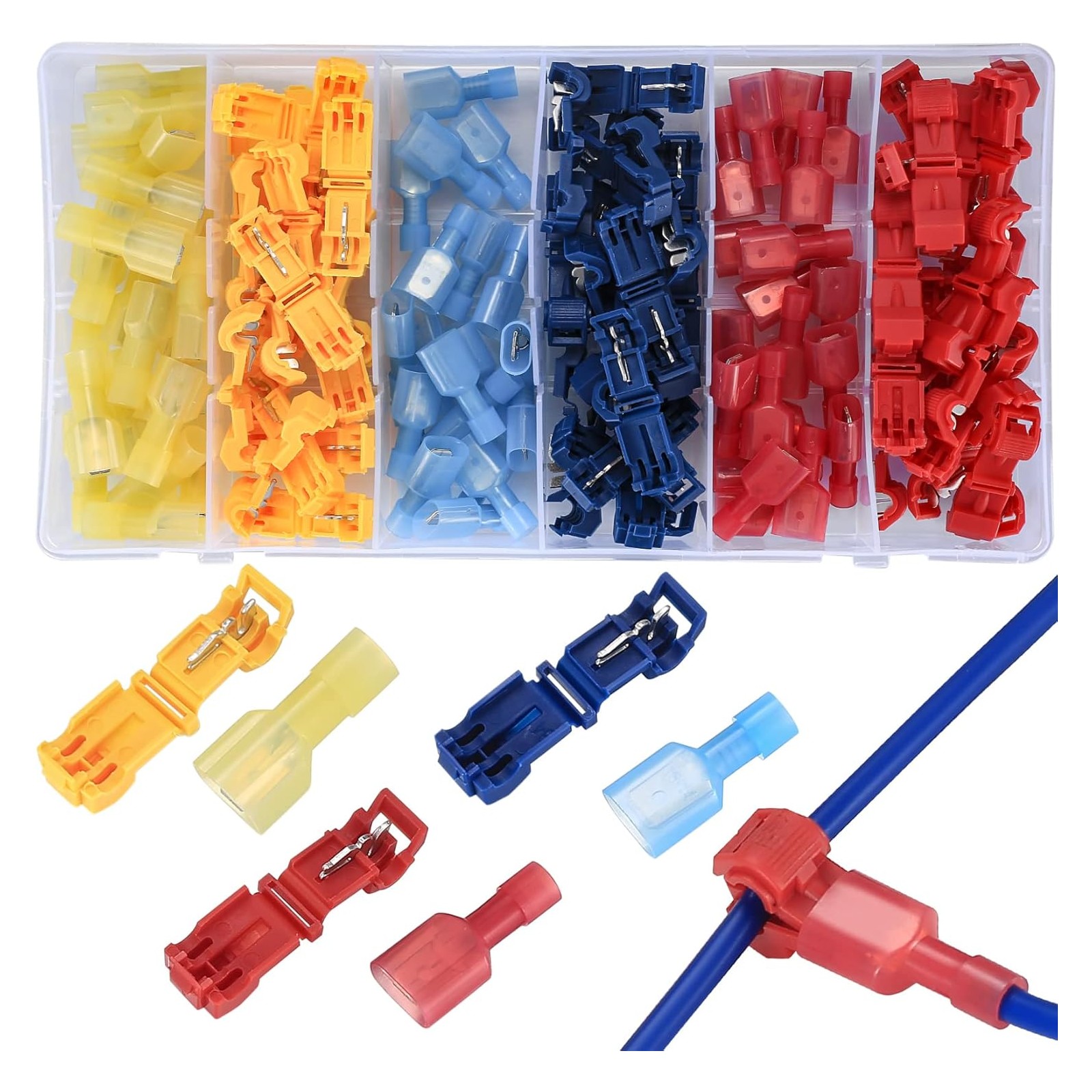 Kit 120 Pezzi Rubacorrente Terminale Connettore Rapido Filo - 0,5-4 mm²