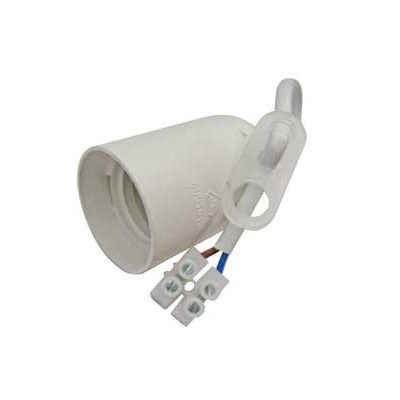 PORTALAMPADA ATT E 27 BIANCO COMPLETO DI CAVO E MORSETTO