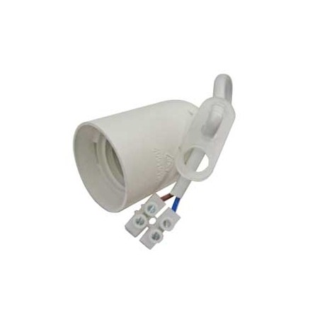 PORTALAMPADA ATT E 27 BIANCO COMPLETO DI CAVO E MORSETTO
