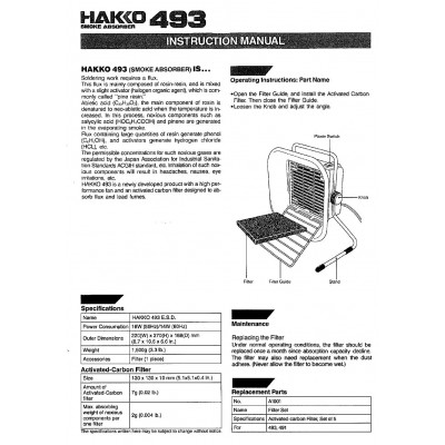 HAKKO 493 Sistema di aspirazione fumi di saldatura ESD SAFE SMOKE ABSORBER