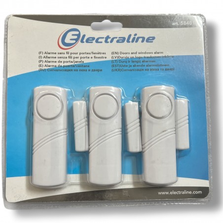 Allarme Perimetrale Wireless Sensore porte e finestre Set 3 pz 58401 Electraline