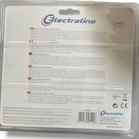 Allarme Perimetrale Wireless Sensore porte e finestre Set 3 pz 58401 Electraline