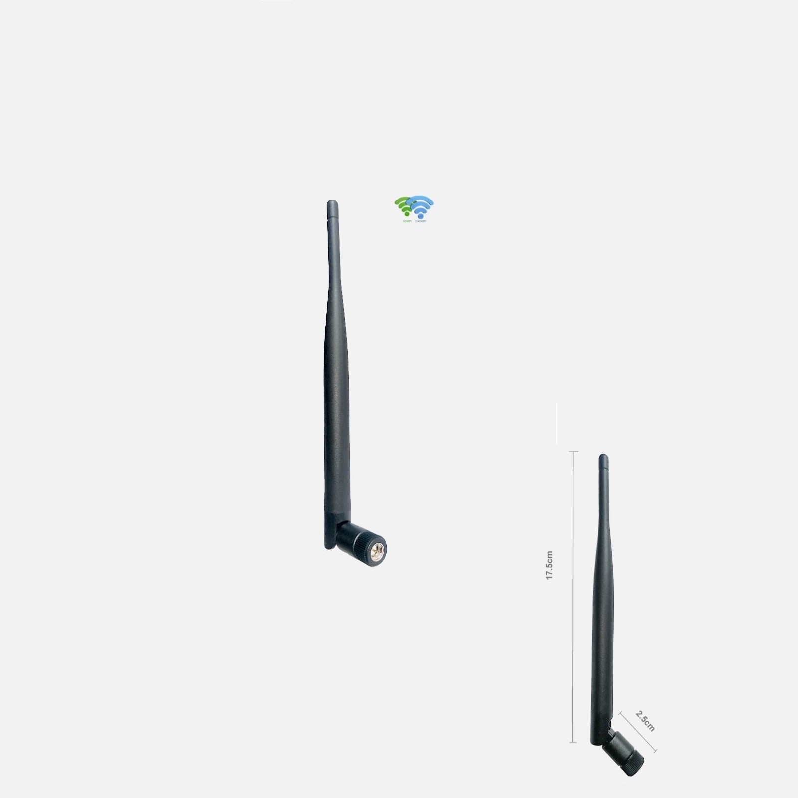 WiFi Antenna 2400MHz/3dBi/SMA Male/20cm/90° foldable e.g. WiFi 5/6 Router