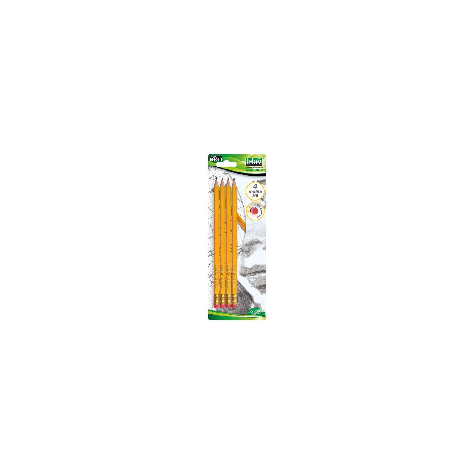 LEBEZ MATITA CON GOMMA 4 pezzi COD. 1303BGenerico