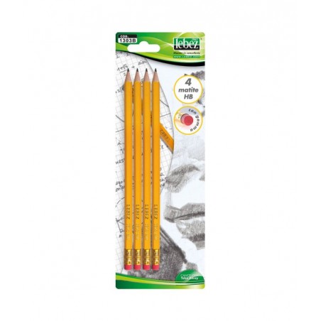 LEBEZ MATITA CON GOMMA 4 pezzi COD. 1303BGenerico
