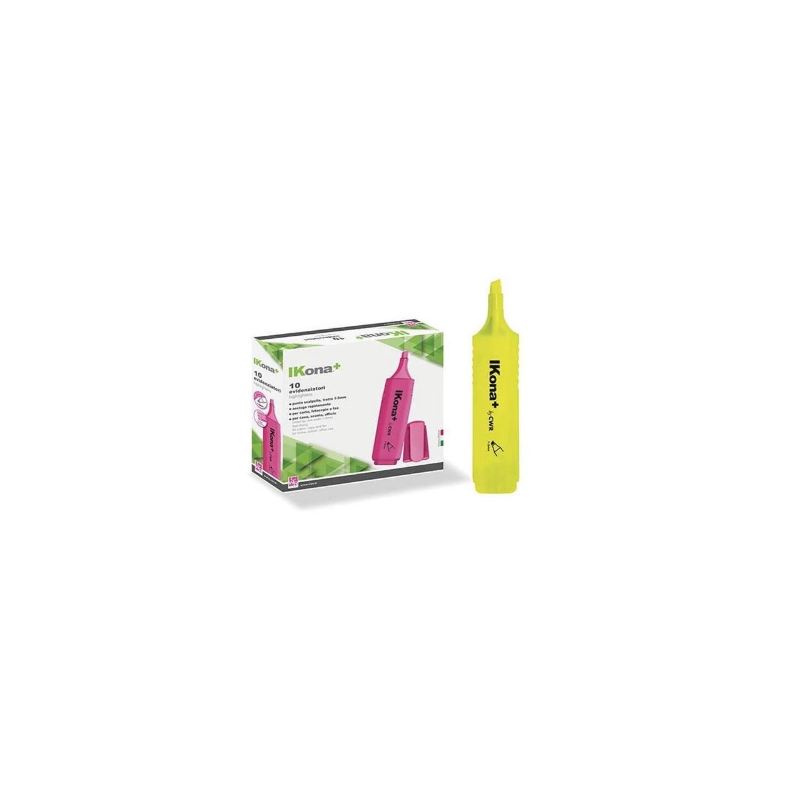 CONFEZIONE 10 PZ EVIDENZIATORE GIALLO IKONA+Generico