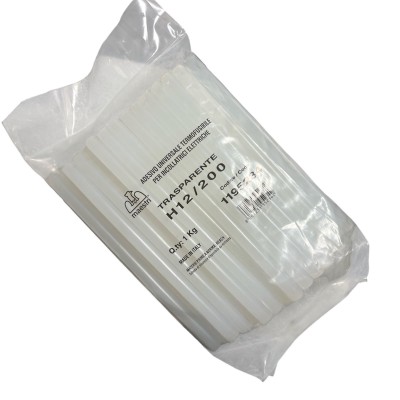 1KG Colla termofusibile M12/200 - diametro 12 mm - lunghezza 20 cm - 1 kg - trasparente - Romeo Maestri 1195234