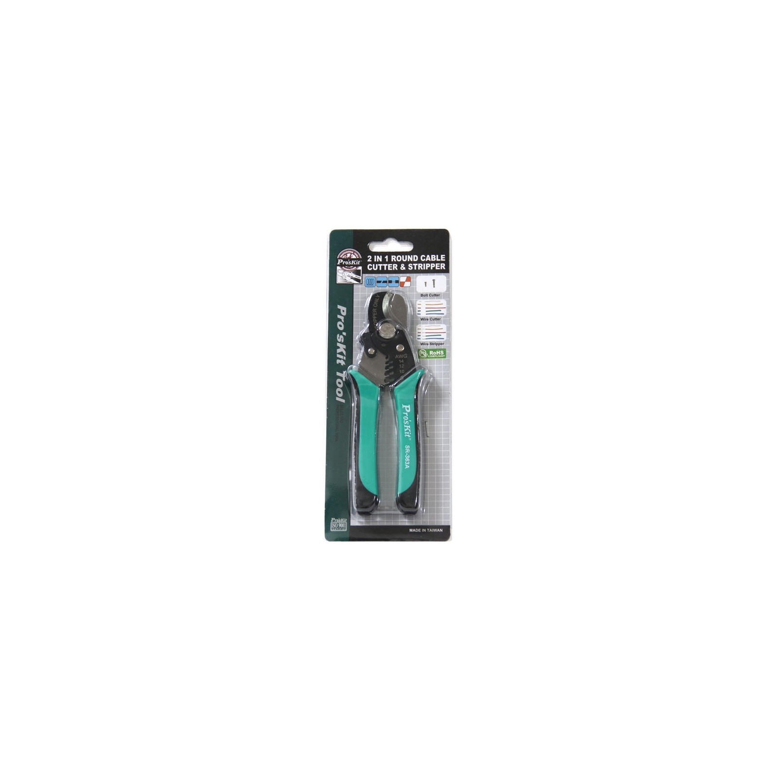 PROSKIT SR-363A Tagliacavi e spelafili rotondo 2 in 1 (168 mm) Proskit