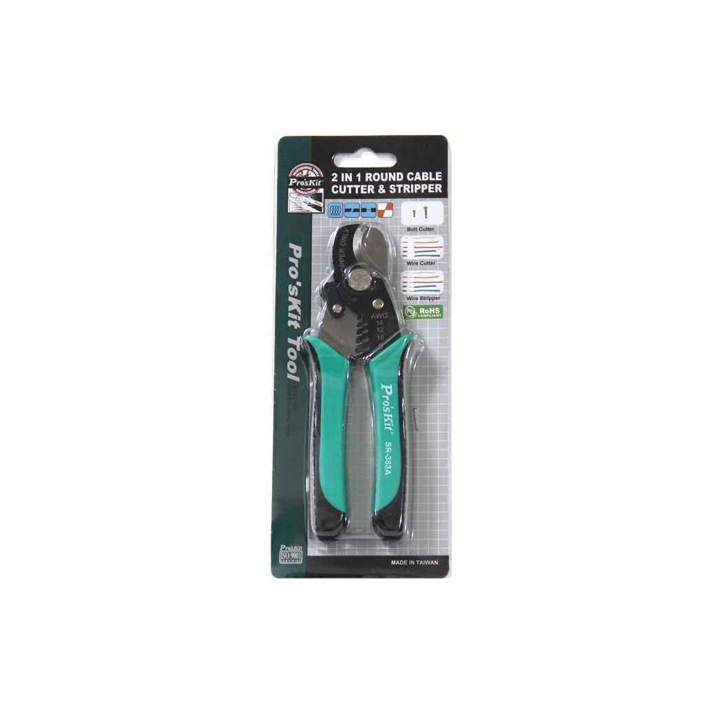 PROSKIT SR-363A Tagliacavi e spelafili rotondo 2 in 1 (168 mm) Proskit