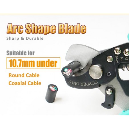 PROSKIT SR-363A Tagliacavi e spelafili rotondo 2 in 1 (168 mm) Proskit