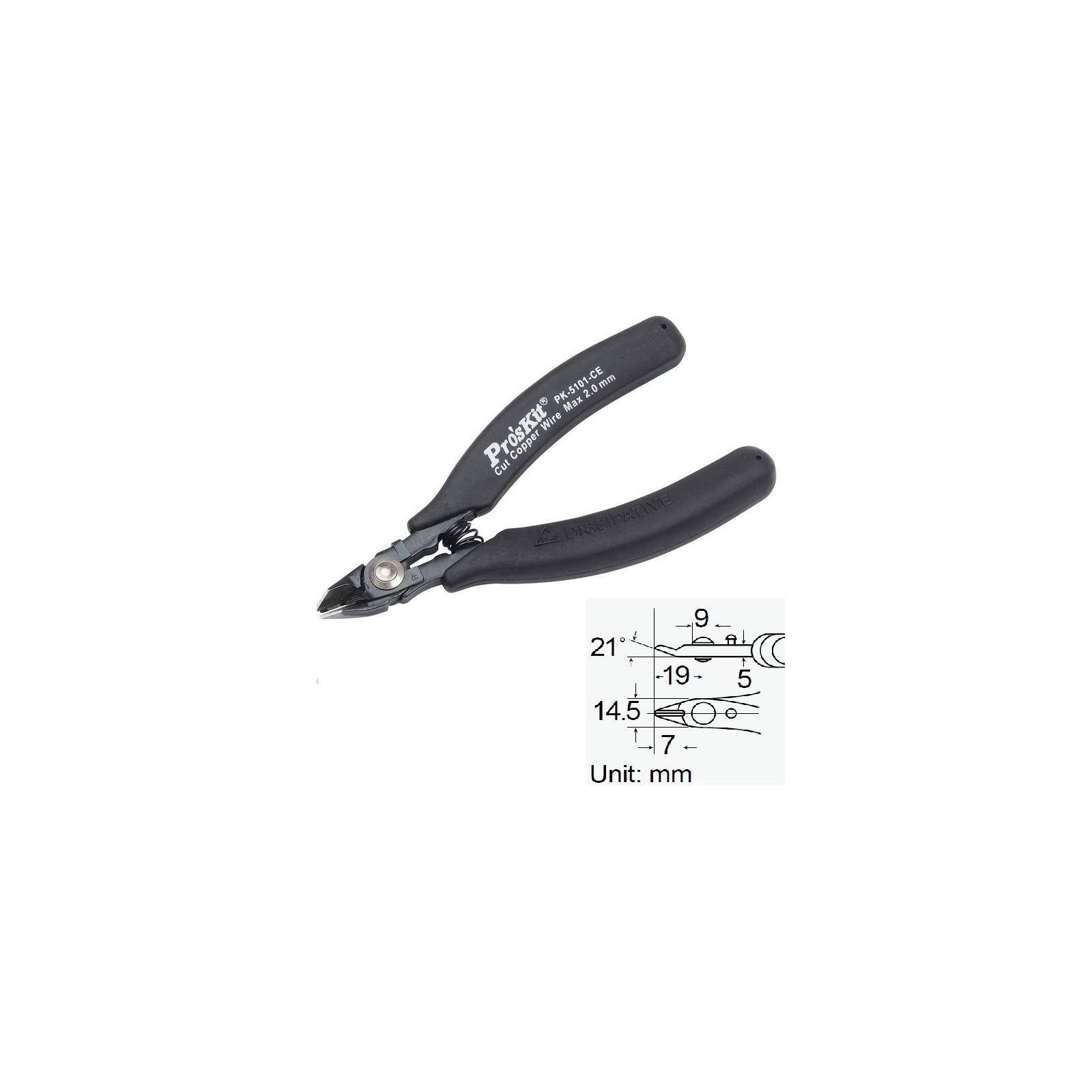 PROSKIT 1PK-501-CE Pinza da taglio con clip di sicurezza 125 mmProskit
