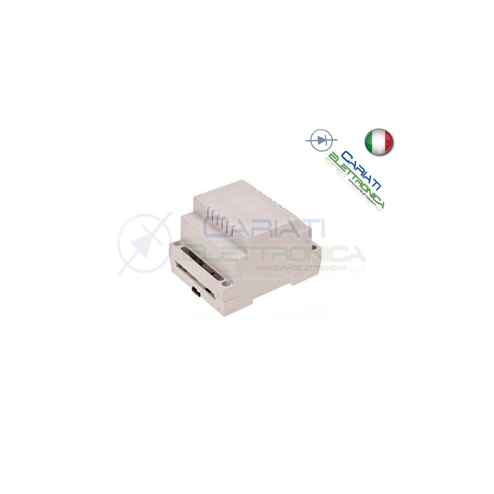 Contenitore Custodia DIN per Guida 90 X 70 X 65 mm Anfitiamma Grigio Domotica