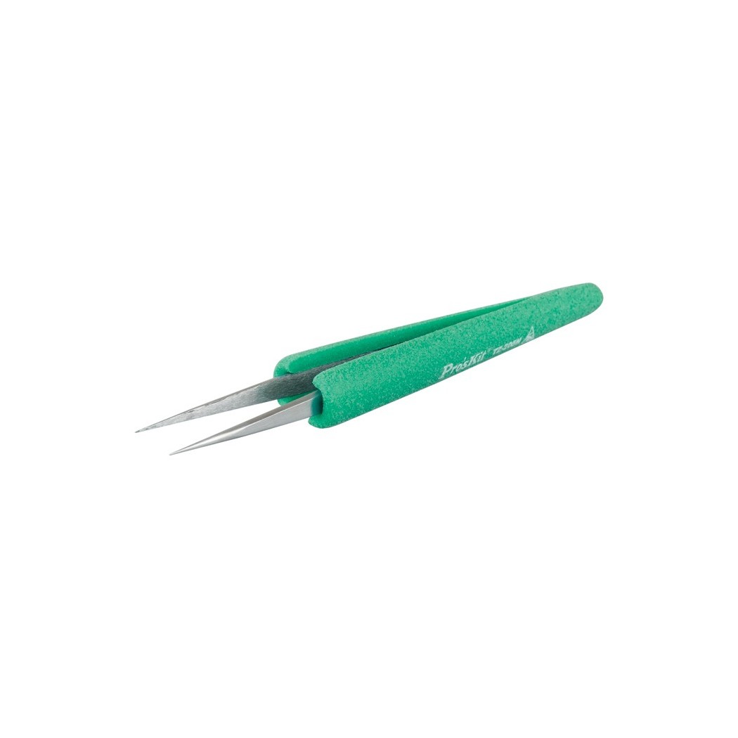 PROSKIT TZ-205N Pinzette Ergo-Grip (punta fine dritta) 140,5 mm Proskit
