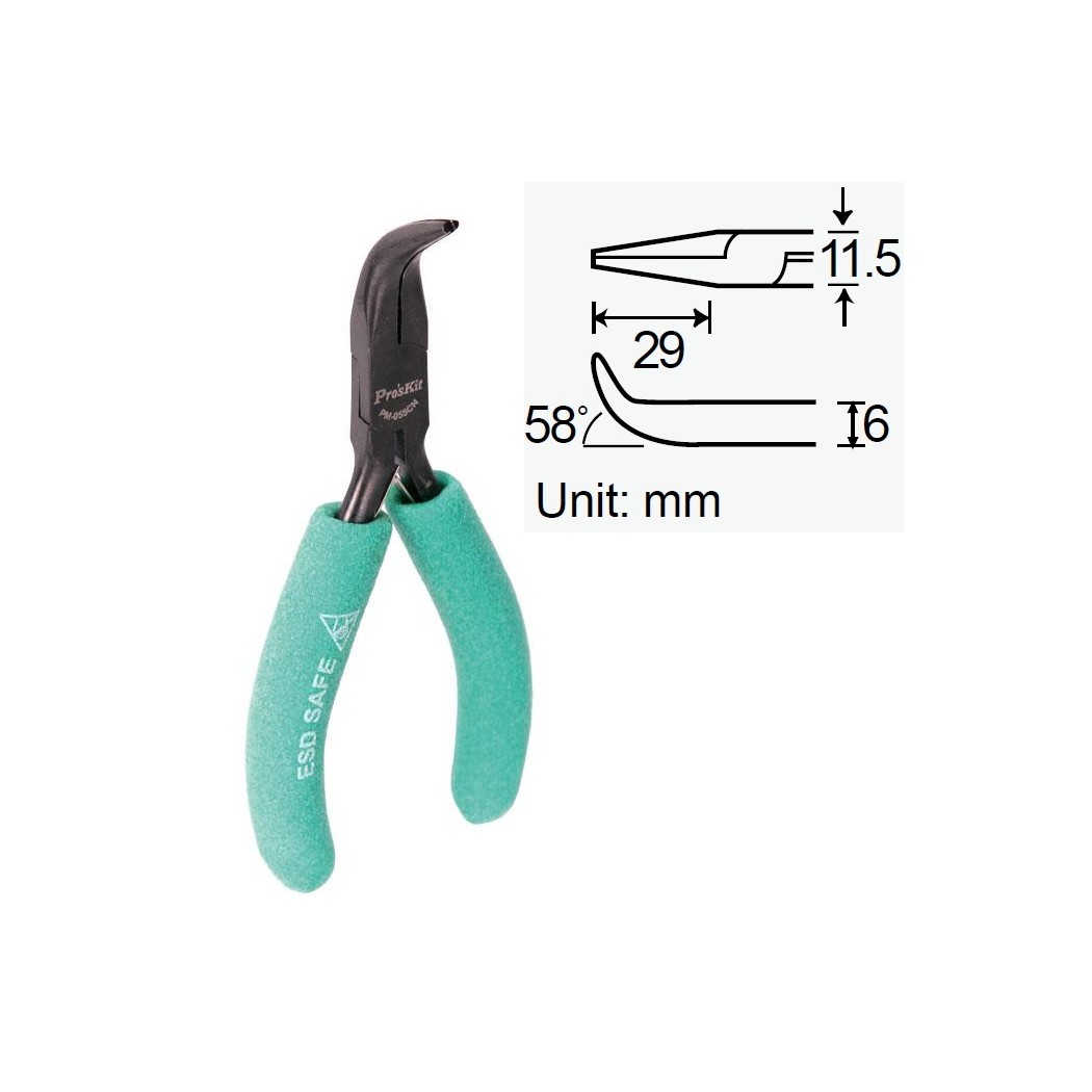 PROSKIT PM-055CN Pinza a becco ricurvo (127 mm) Proskit