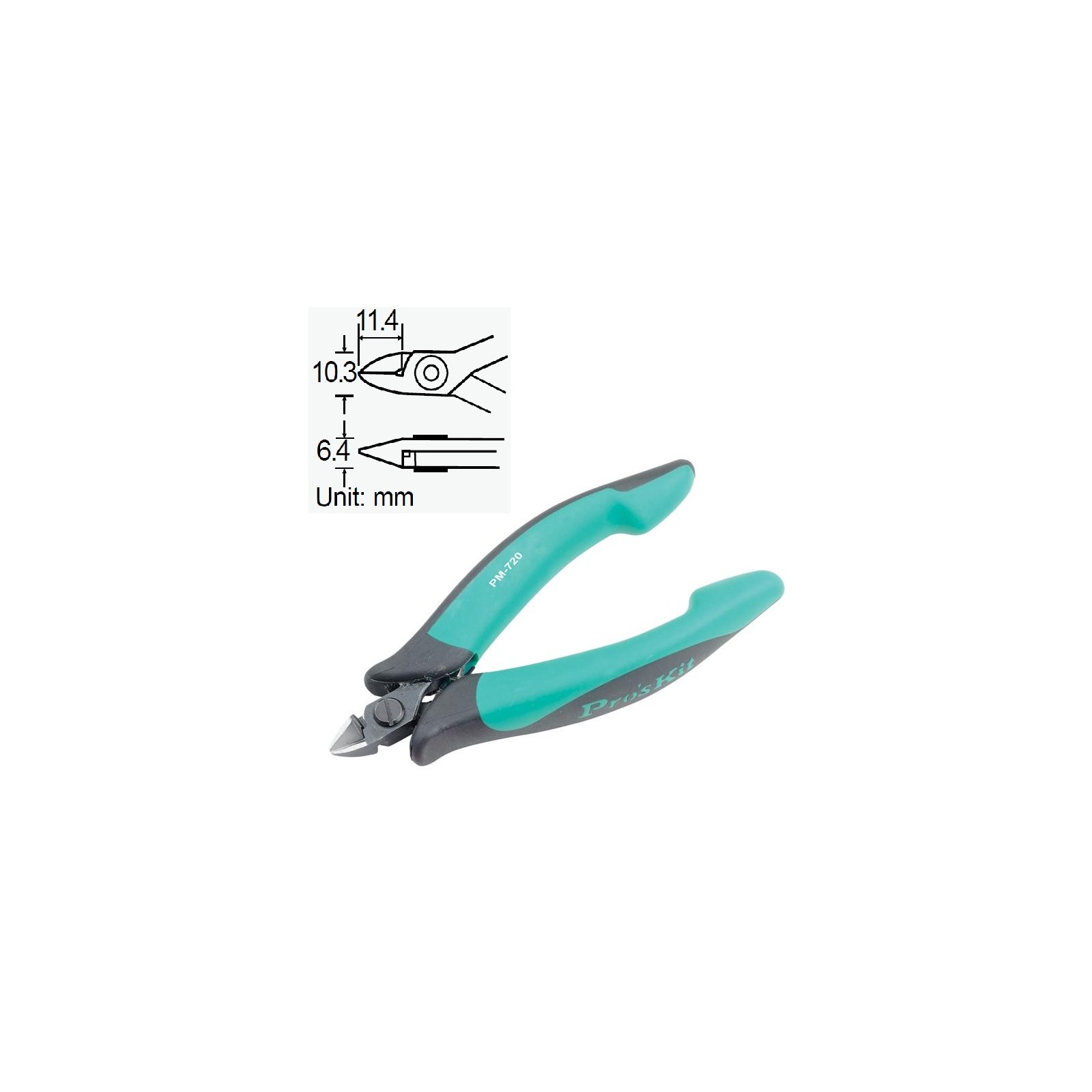 PROSKIT PM-720 Pinza per taglio diagonale semi-a filo con punte sottili (122 mm) Proskit