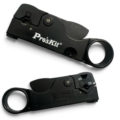 PROSKIT 6PK-332B Spellacavi coassiale rotativo per cavi RG-58/59/62/3C/4C CCTV VIDEOSORVEGLIANZA Proskit