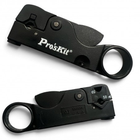 PROSKIT 6PK-332B Spellacavi coassiale rotativo per cavi RG-58/59/62/3C/4C CCTV VIDEOSORVEGLIANZA Proskit