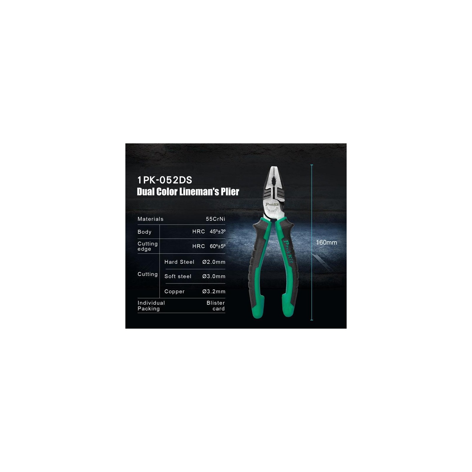 PROSKIT 1PK-052DS Pinza da elettricista bicolore (162 mm)Proskit