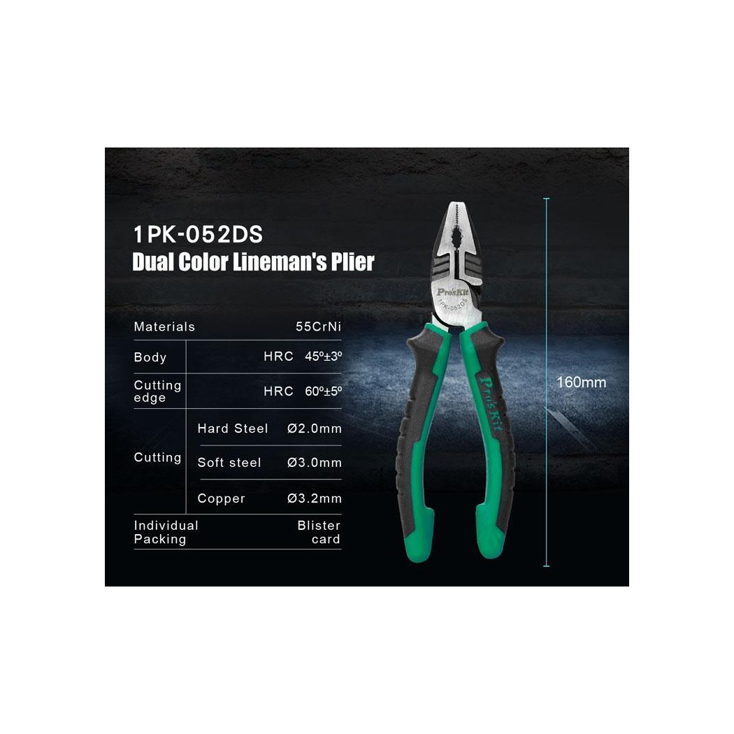 PROSKIT 1PK-052DS Pinza da elettricista bicolore (162 mm)Proskit