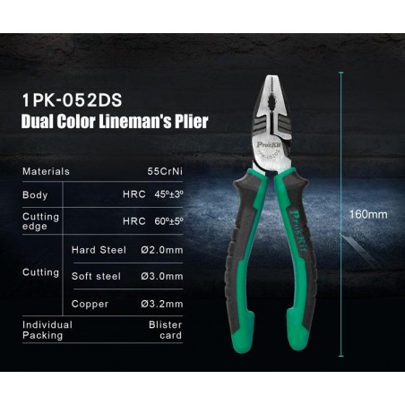 PROSKIT 1PK-052DS Pinza da elettricista bicolore (162 mm)Proskit