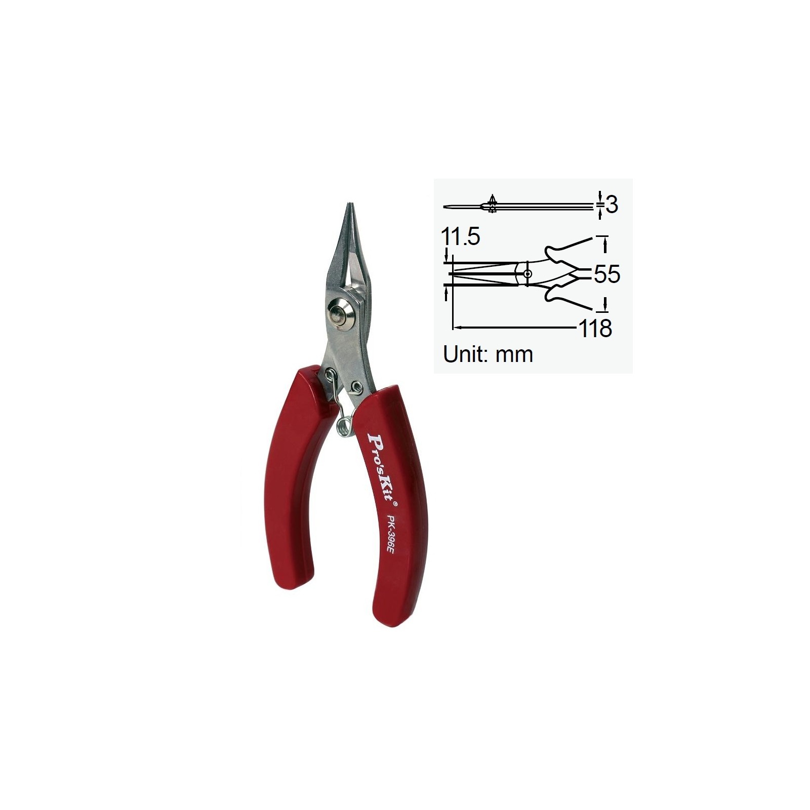 PROSKIT 1PK-396E Pinza a becco dritto (118 mm) Proskit