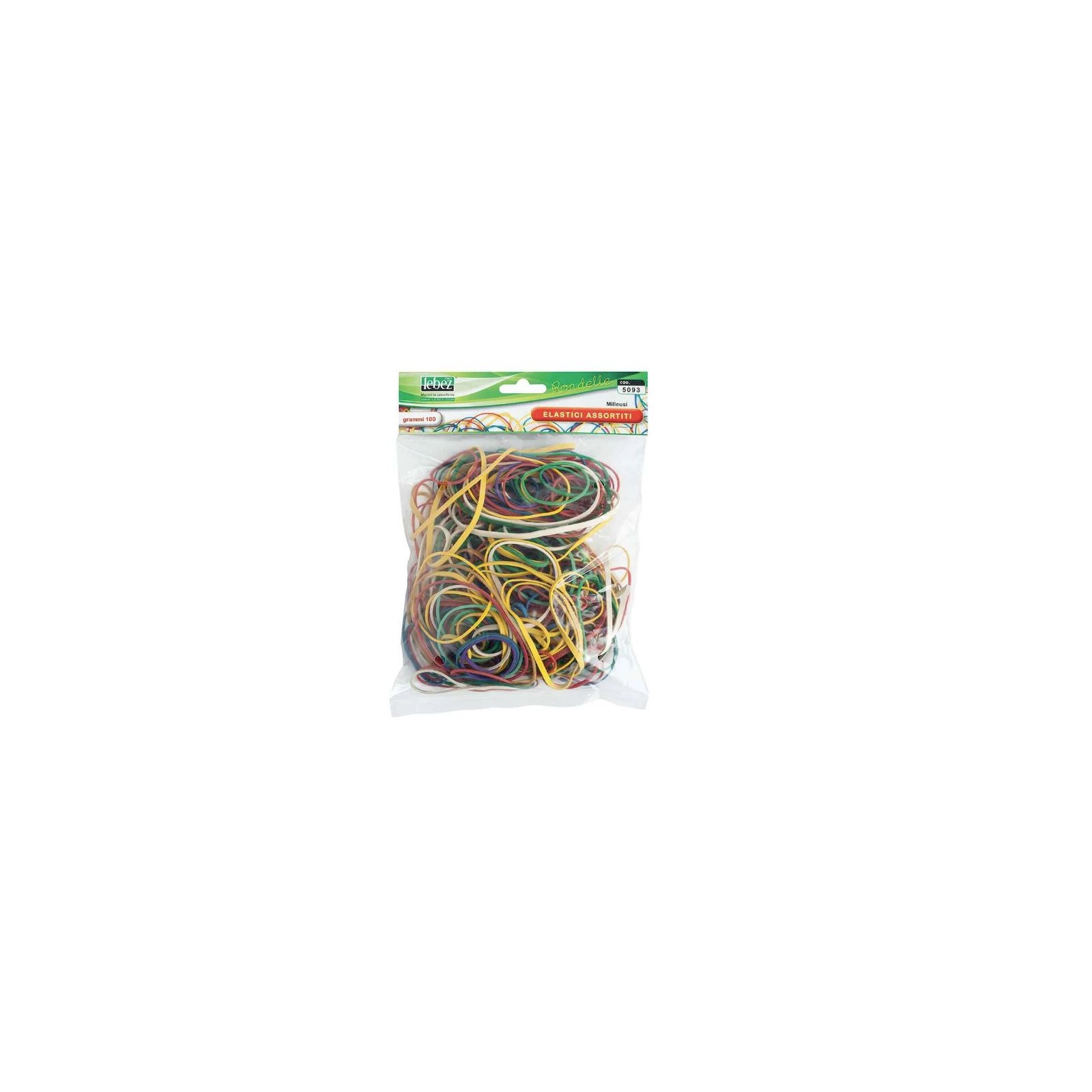 Lebez cod. 5093 Elastici gomma 100gr misure e colori assortiti Generico