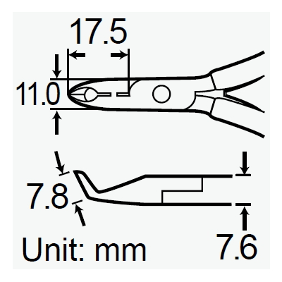 PROSKIT PM-719 Pinza tronchese con punta angolata per componenti SMD (125 mm)Proskit