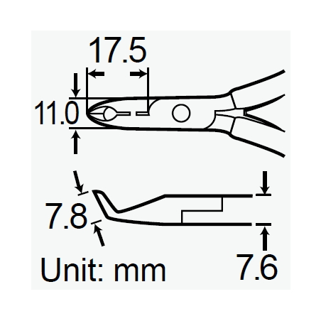 PROSKIT PM-719 Pinza tronchese con punta angolata per componenti SMD (125 mm)Proskit