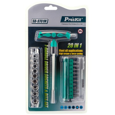 PROSKIT SD-9701M Set di bussole e inserti per cacciavite a T 20 in 1Proskit