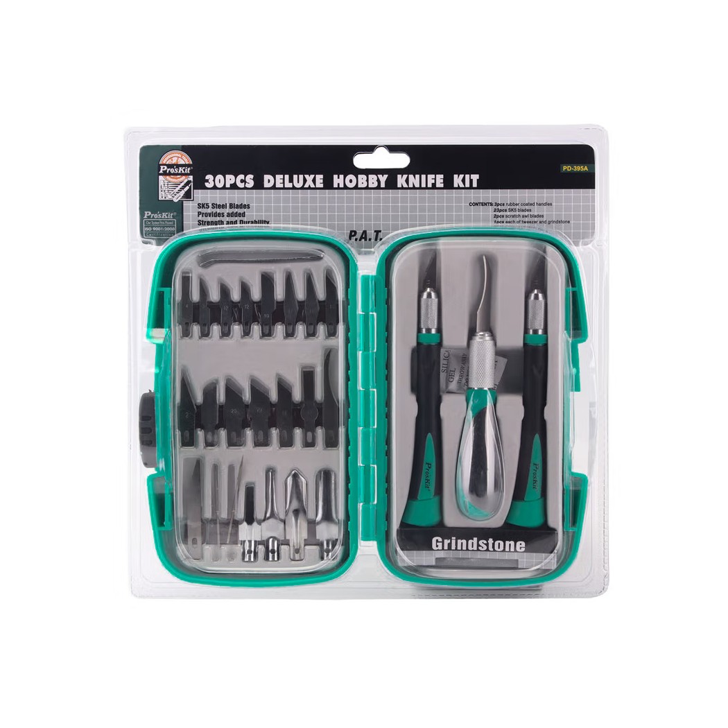 PROSKIT PD-395A Kit di coltelli / taglierina da hobby deluxe da 30 pezzi Donau