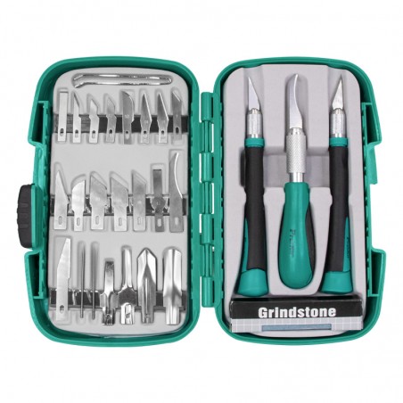 PROSKIT PD-395A Kit di coltelli / taglierina da hobby deluxe da 30 pezzi Donau