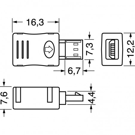 SPINA MICRO USB TIPO “B” A SALDARE Elcart