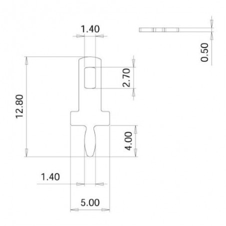 50 pezzi Terminale Piatto Faston 2,8mm Maschio per PCB THT ottone argentato Cariati Elettronica