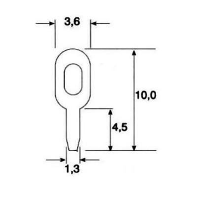50 pezzi Terminale Piatto Faston 2,8mm Maschio per PCB THT ottone argentato Cariati Elettronica