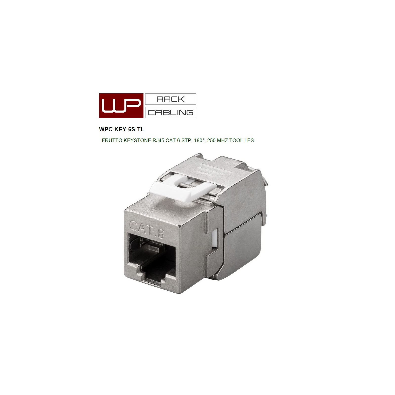 WP Rack & Cabling WPC-KEY-6S-TL modulo Frutto Keystone RJ45 Cat. 6 STP (schermato), 180°, 250 MHz