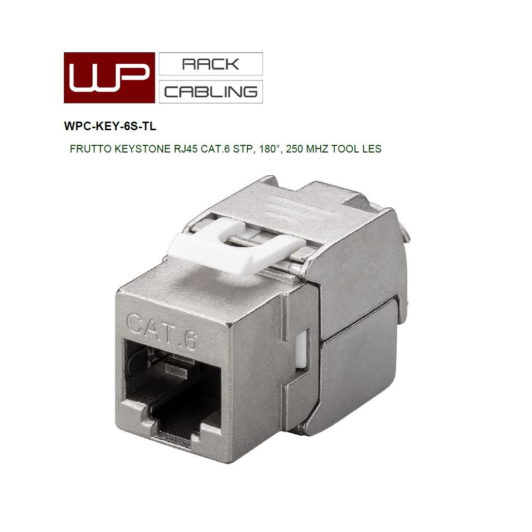 WP Rack & Cabling WPC-KEY-6S-TL modulo Frutto Keystone RJ45 Cat. 6 STP (schermato), 180°, 250 MHz