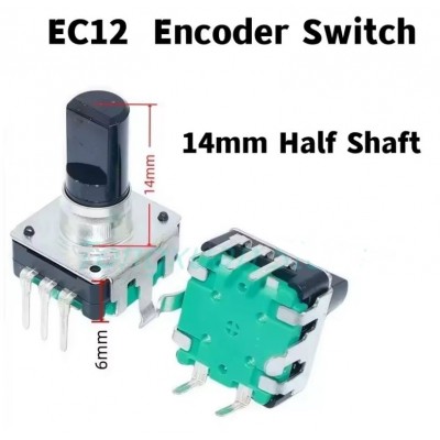 Encoder rotativo audio 5 PIN- 24 impulsi 14 mm - EC12 verticaleGenerico