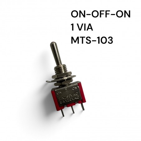 Interruttore MTS-103 ON OFF ON 2A 250V SPDT , Deviatore a Leva 1 via da pannelloGenerico