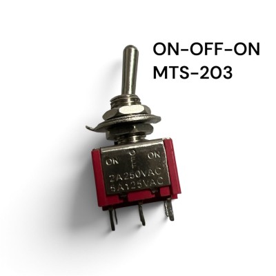 Interruttore MTS-203 Deviatore a Leva ON OFF ON 2A 250V 6 Pin DP3T