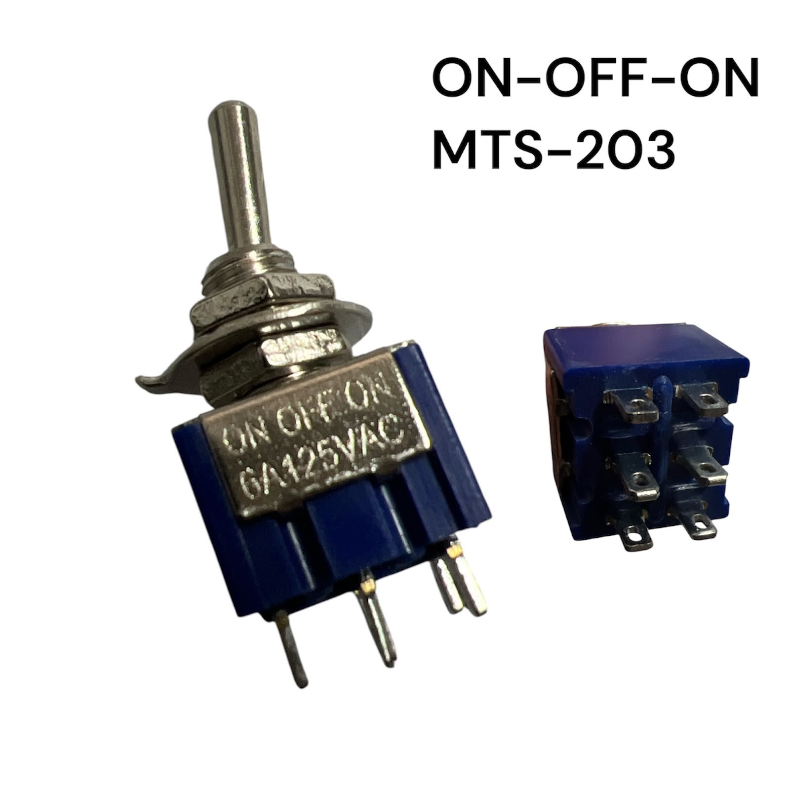Interruttore MTS-203 Deviatore a Leva ON OFF ON 3A 250V 6 Pin DP3T