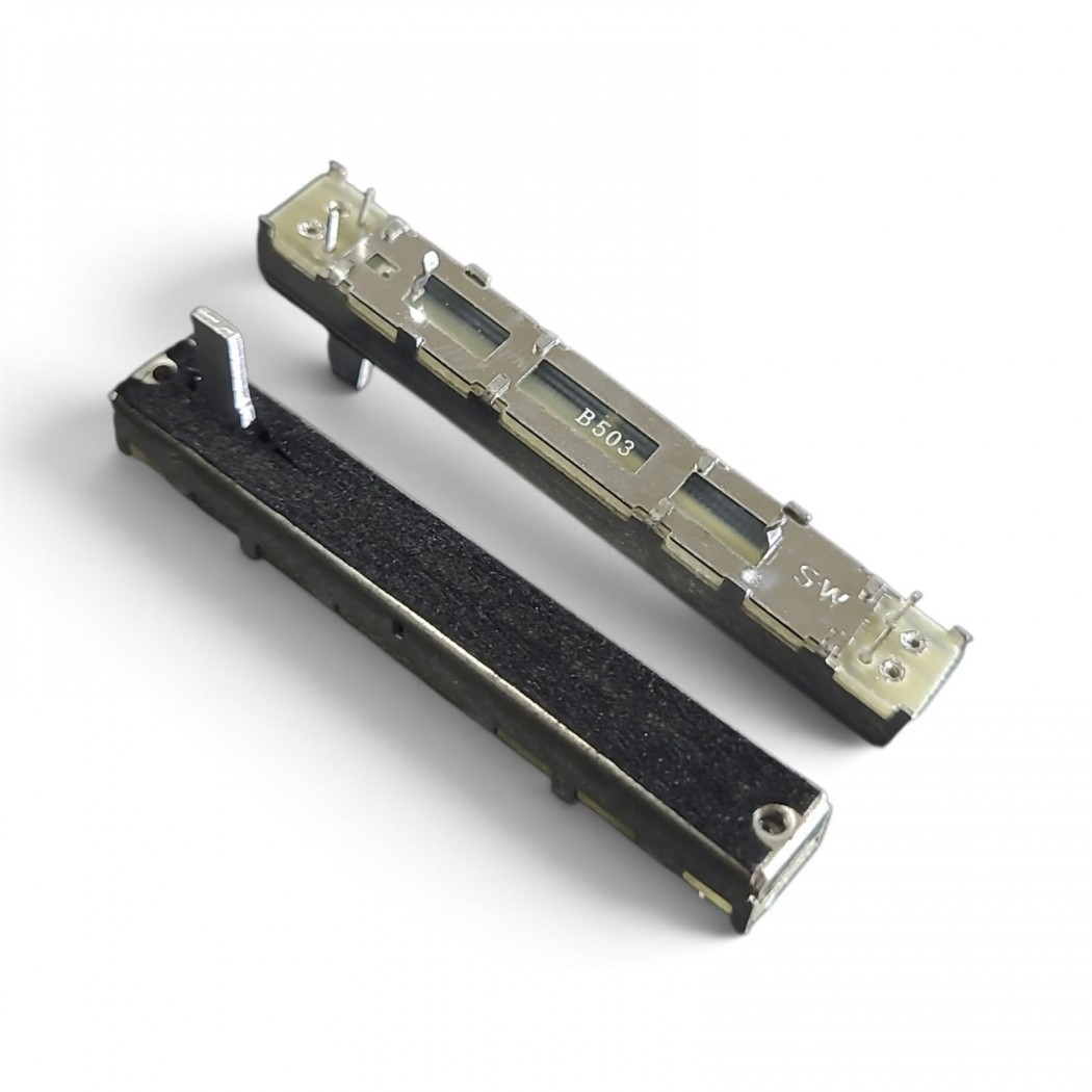 Potenziometro a slitta 50K stereo lineare 60mm 50kohm B50K X 2 con blocco centraleCosocomi